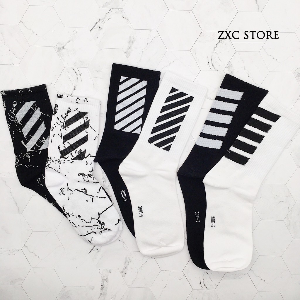 Tất nam Phong Cách Off White cao cổ CỰC HOT