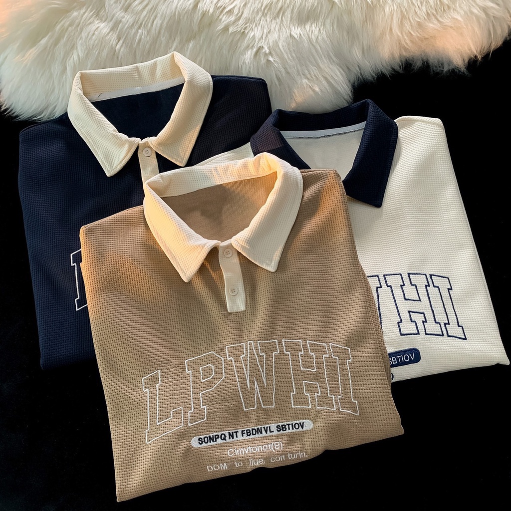 Áo Thun Polo Nam Nữ  Form Rộng PLWHI Vải Dày Mịn Thoáng Mát Thiết Kế Thời Trang Kiểu Dáng Năng Động