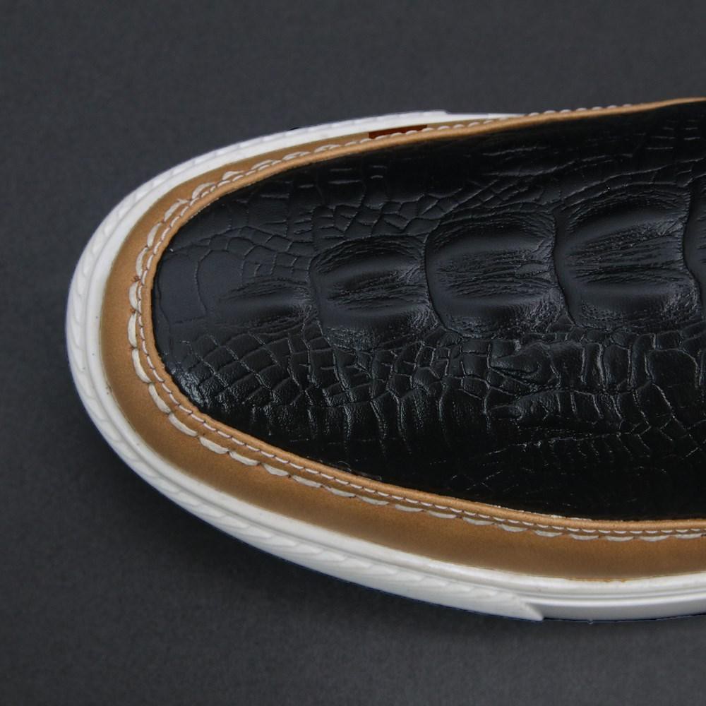 giày lười nam thời trang cá tính G574 giày vân cá sấu đen nâu kết hợp | BigBuy360 - bigbuy360.vn