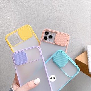 Ốp điện thoại cứng nhám trong suốt có nắp trượt bảo vệ camera cho iPhone 12 11 Pro Max X Xs Max Xr 6 6s 7 8 Se 2020 Plus