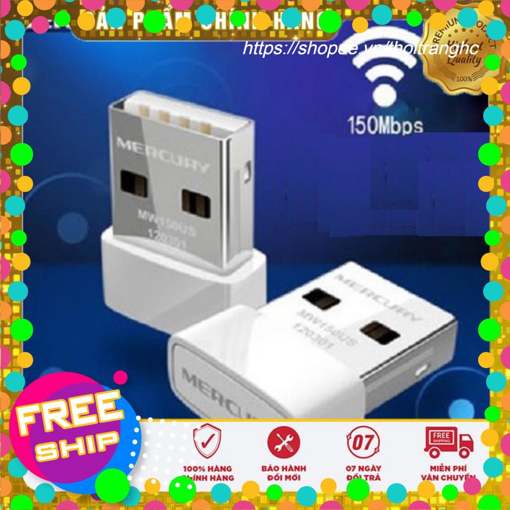 USB Wifi thu sóng mini không dây Mercury, máy thu sóng đa năng  tốc độ 150Mbps