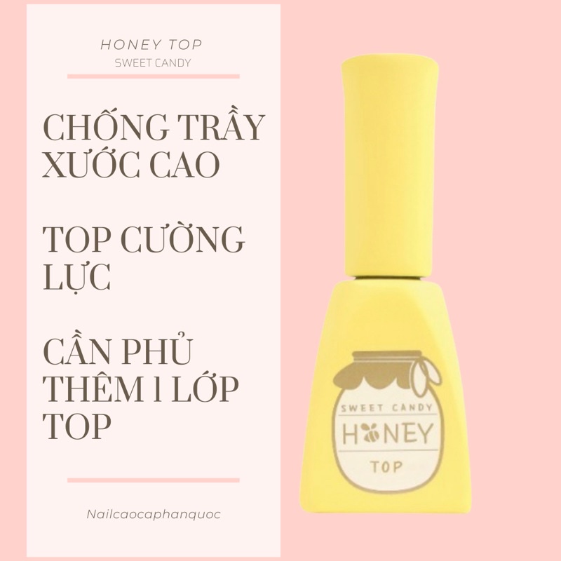 Freeship- Chính hãngBộ sản phẩm Sơn gel Top-Base-Builder cao cấp Hàn Quốc Candy nail Honey Series