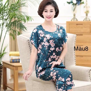 Bộ quần áo lụa trung niên hàng Quảng Châu