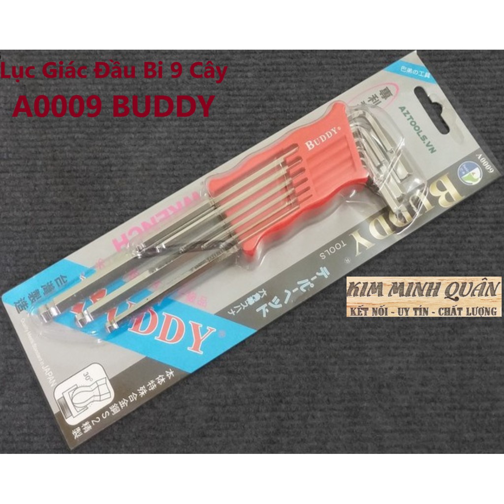 Bộ Lục Giác Đầu Bi 9 Cây Tiêu Chuẩn JAPAN A0009 BUDDY