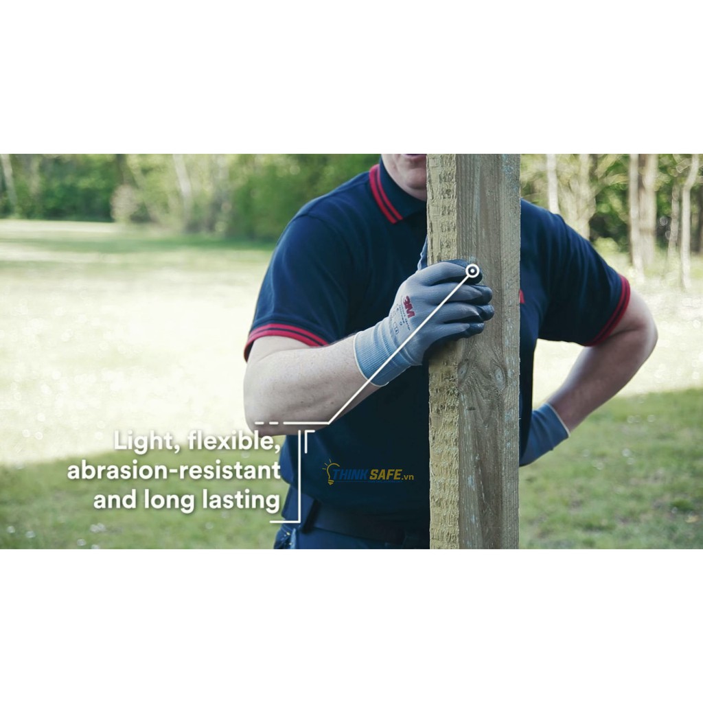 Găng tay đa năng 3M chuyên dùng thao tác cơ khí, bao tay thông thoáng, ôm tay thoải mái (xám) - Bảo Hộ Thinksafe