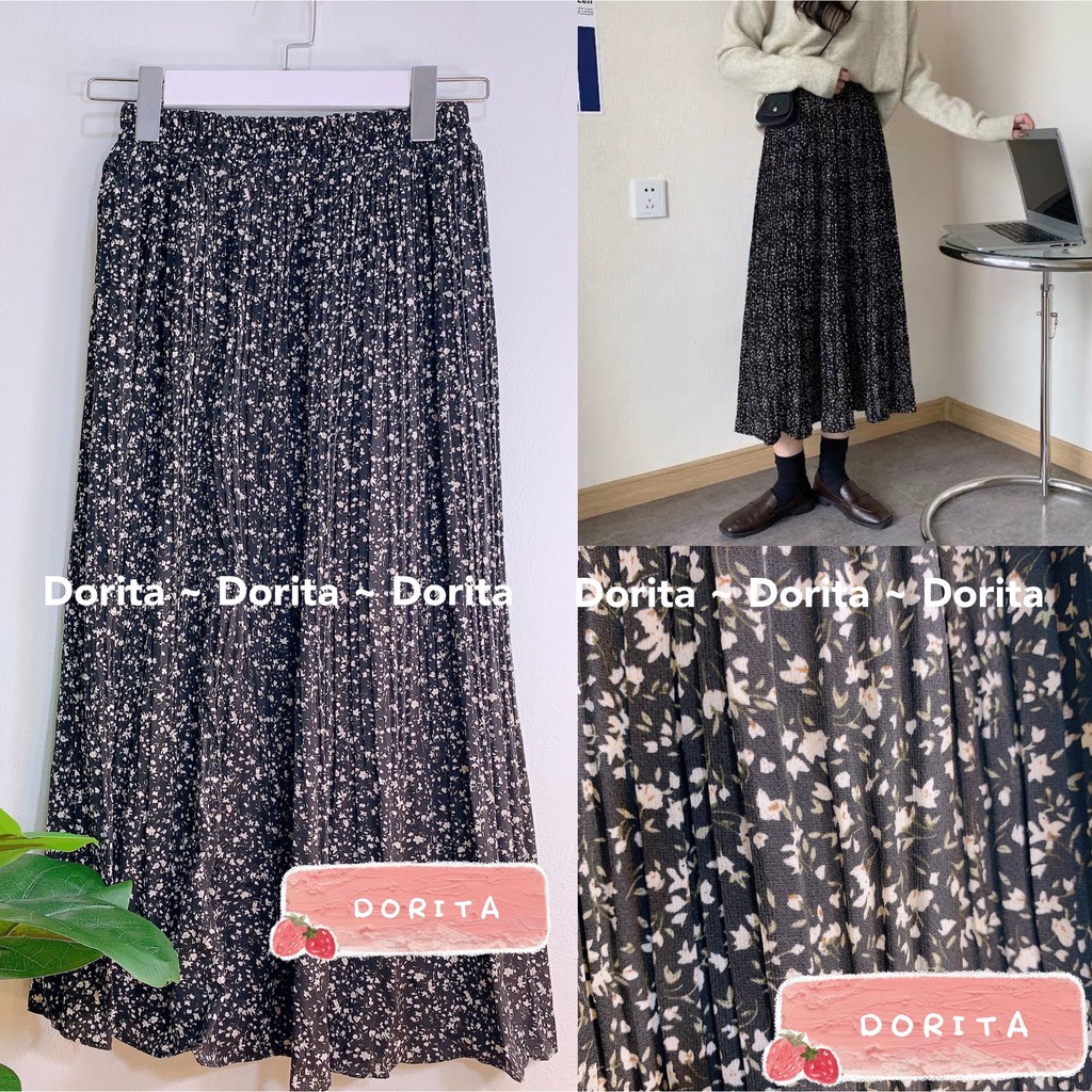 [Mã FAMAYWA giảm 10K đơn 50K] Chân váy hoa nhí vintage hàng Quảng Châu, Chân hoa nhí Ulzzang xếp ly | BigBuy360 - bigbuy360.vn