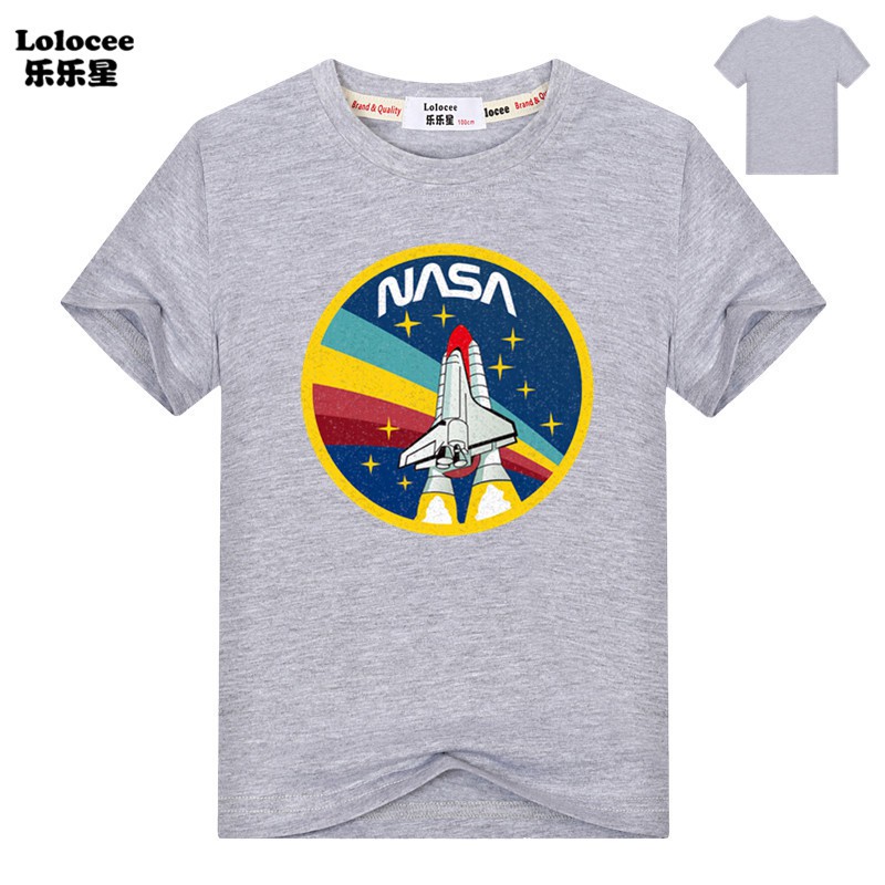 NASA Áo Thun Tay Ngắn In Hình Tàu Con Thoi Vintage Cho Bé