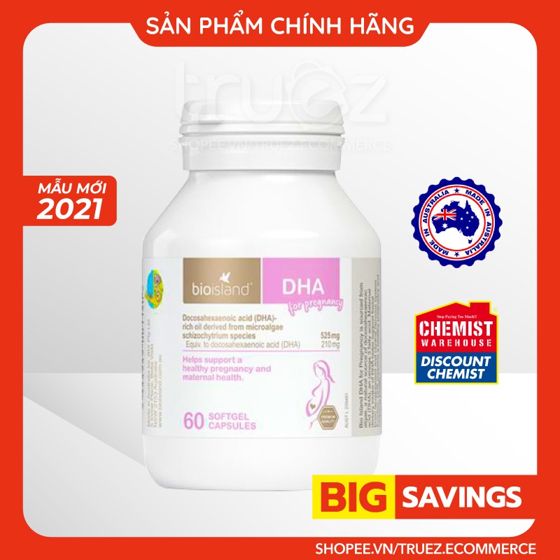 Viên uống DHA bầu [Úc] Bio Island DHA for Pregnancy [Chính hãng]