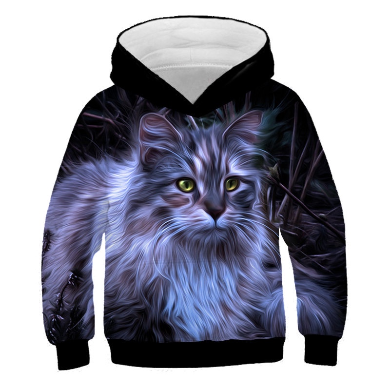 Áo Hoodie In Hình Mèo 3D Thời Trang Mùa Thu Dành Cho Bé Trai Và Bé Gái