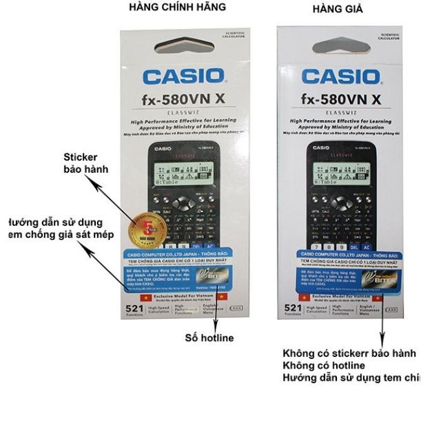 Máy Tính Casio Fx580vnx Chính Hãng Bảo Hành 7 Năm