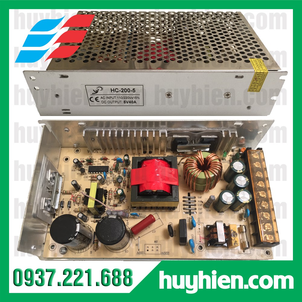 Nguồn led 5V 40A trong nhà ( Nguồn sắt tổ ong 5v 40A trong nhà )