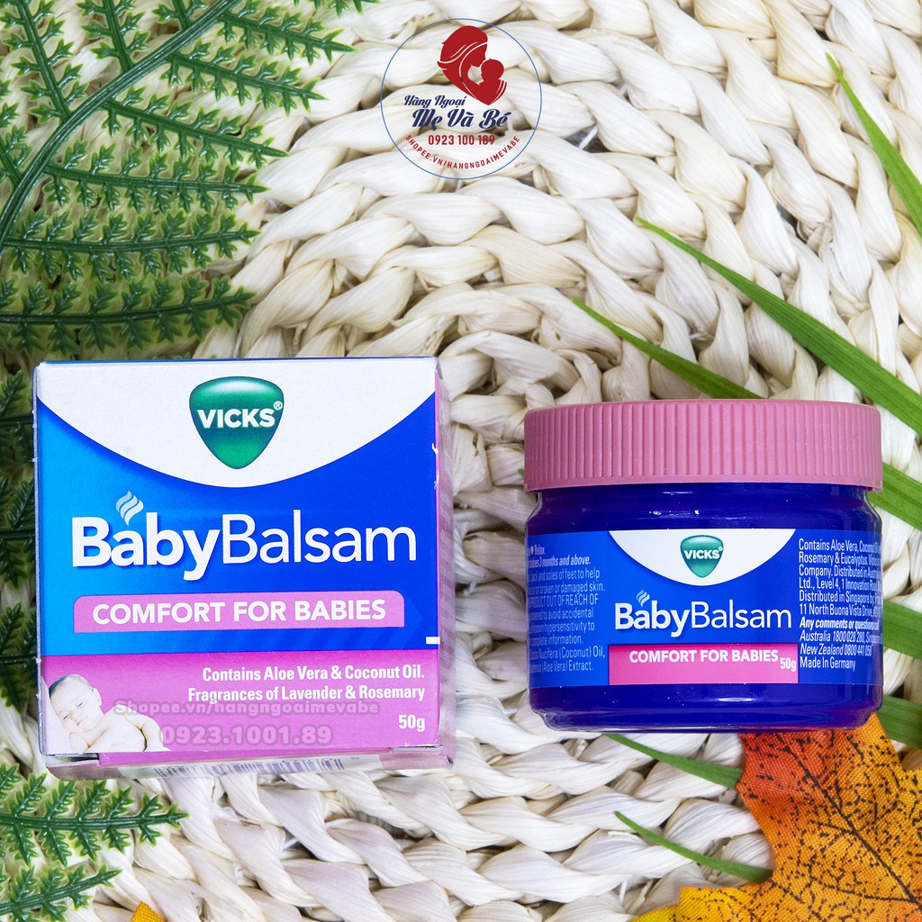 [Mã MKBC245 giảm 8% đơn 400K] Dầu Bôi Ấm Ngực Vick Baby Balsam 50g - Úc [Date 1/2023]