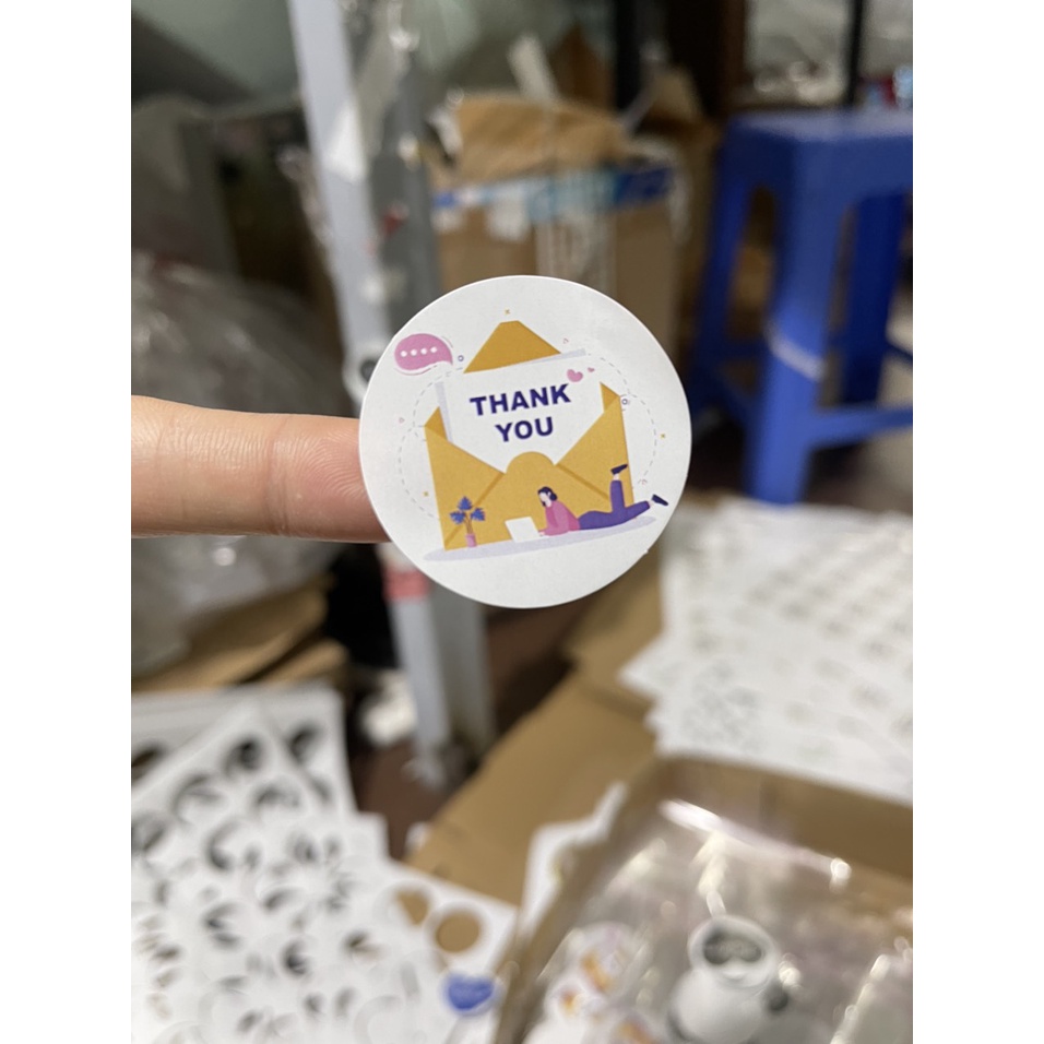 Set 10 tem dán sticker nhãn dán cảm ơn đẹp