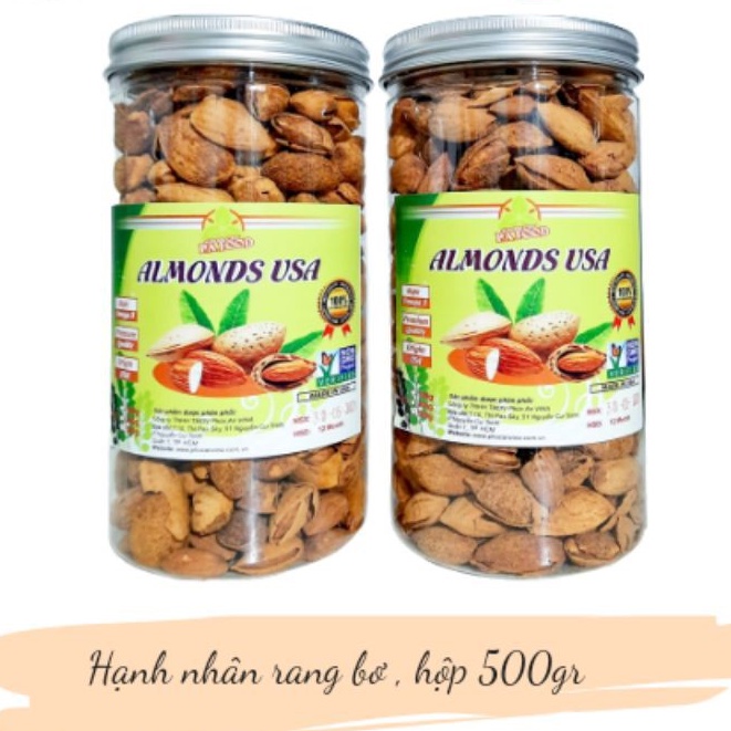 Hạnh nhân (RB) rang bơ vỏ mỏng 500g Nhập Khẩu Mỹ hạt hạnh nhân rang bơ thơm ngon Hạt dinh dưỡngTom'sfood