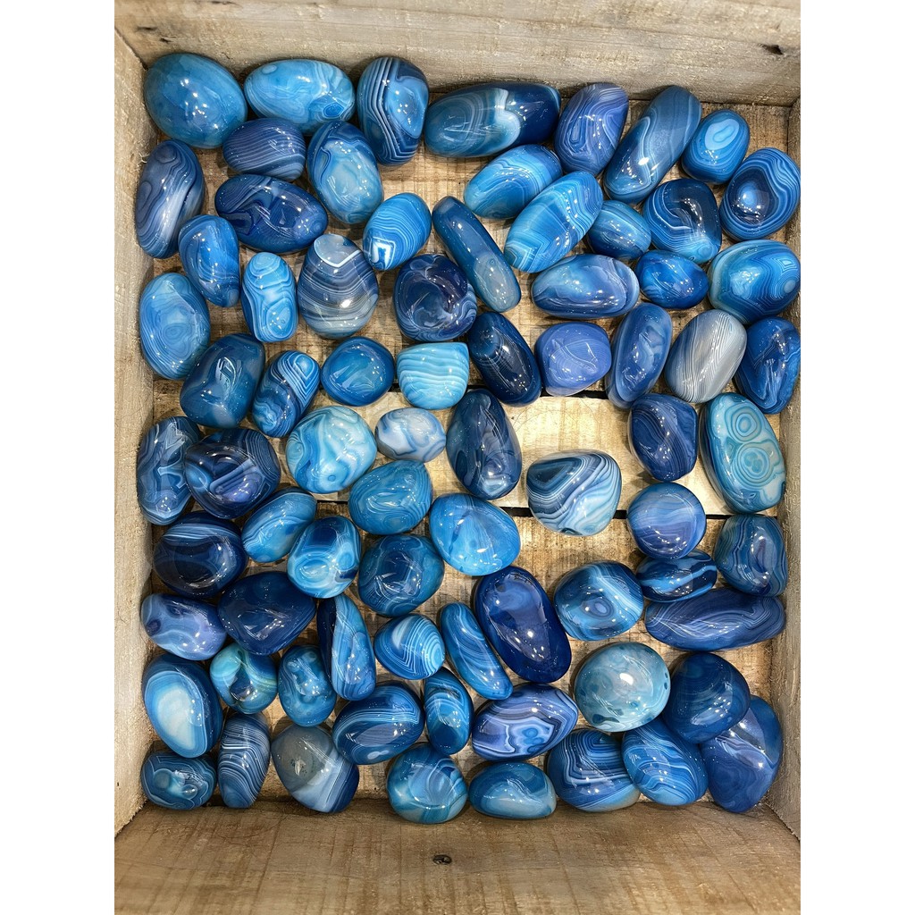 Blue Agate Palm  - Ma nao xanh dương - Đá thanh tẩy - Sưu tầm | BigBuy360 - bigbuy360.vn