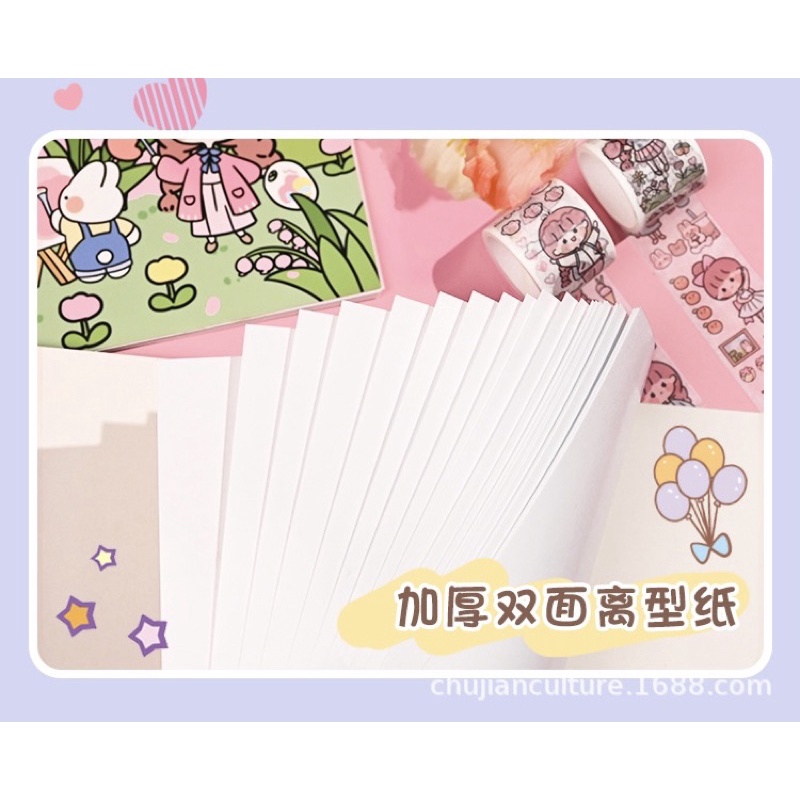 Sổ chiết và lưu trữ sticker, washi size A5/B5, có lò xo/ Sổ bảo quản hình dán washi tape Tẻn Tẻn