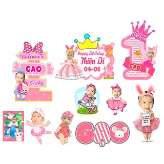 [COMBO_BÉ_GÁI] ⚡️Flash Sale⚡️Set chibi sinh nhật BÉ GÁI, FREE thiết kế theo chủ đề_FREE SHIP