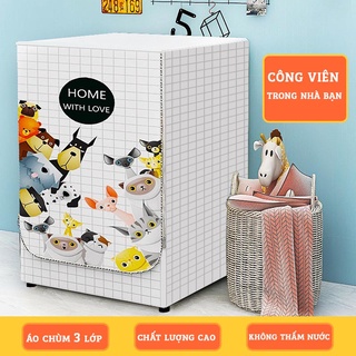 {Cao cấp 3 lớp} Áo trùm máy giặt cửa ngang - cửa đứng (đủ size 8-9-10-11-12 kg)