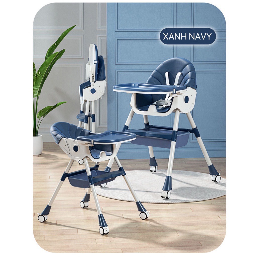 [ẢNH TỰ CHỤP] GHẾ ĂN DẶM ĐA NĂNG CAO CẤP V- BABY 909 CÓ BÁNH XE GẤP GỌN, NGÃ TỰA LƯNG VÀ GẤP GỌN THÁO RỜI BÀN ĂN