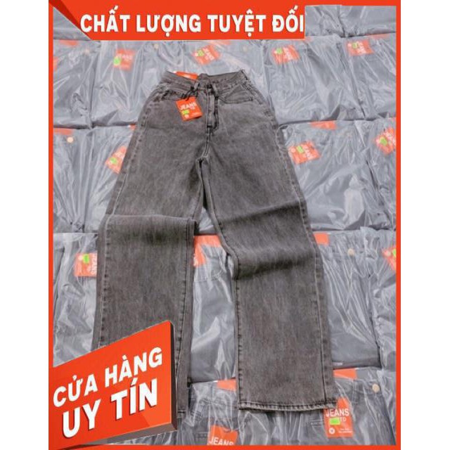 QUẦN JEANS ỐNG RỘNG CẠP SIÊU CAO DÁNG DÀI CHẤM GÓT- ảnh thật shop chụp