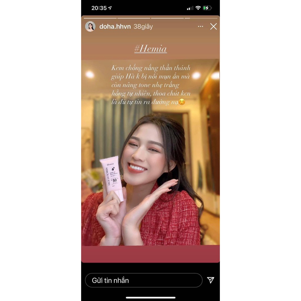 Kem chống nắng Hemia Hàn Quốc dưỡng trắng make up bảo vệ da, chống lão hóa, da dầu, da mụn, da khô, da thường | BigBuy360 - bigbuy360.vn