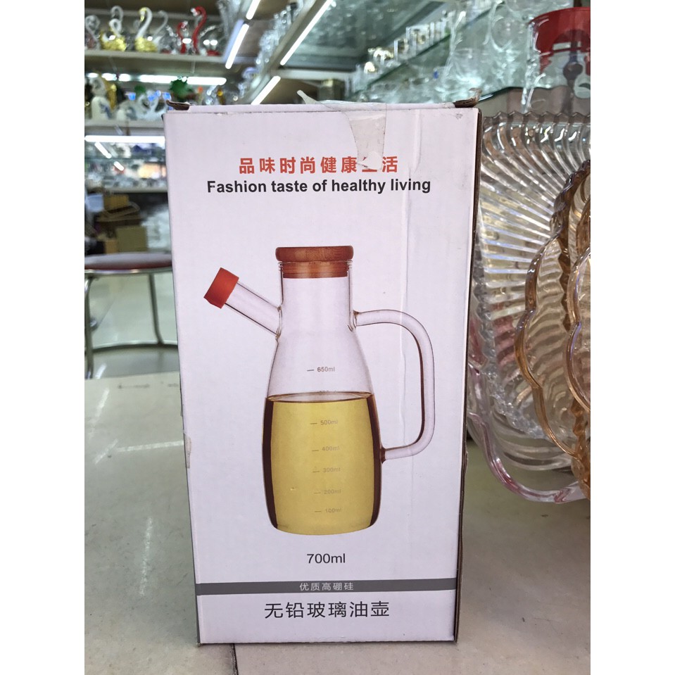 Bình đựng dầu ăn có vòi chia vạch, Bình đựng dầu dấm có vòi 650ml