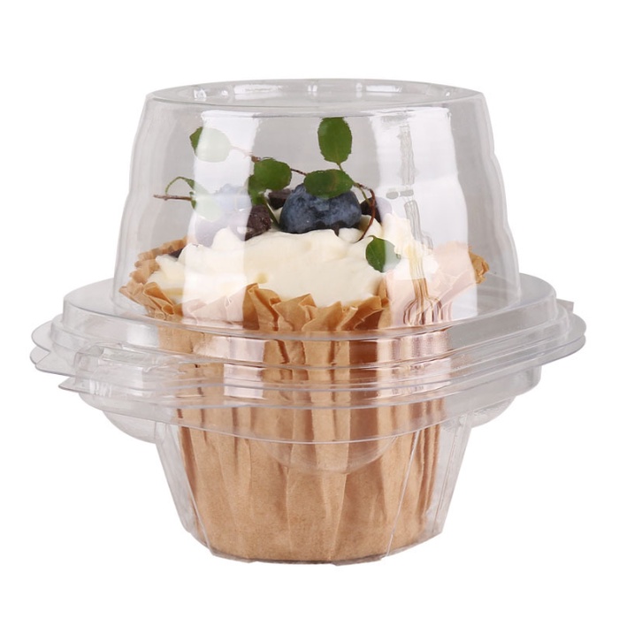 4 hộp 1 ngăn  2 ngăn trong suốt đựng bánh cupcake hay bánh tart