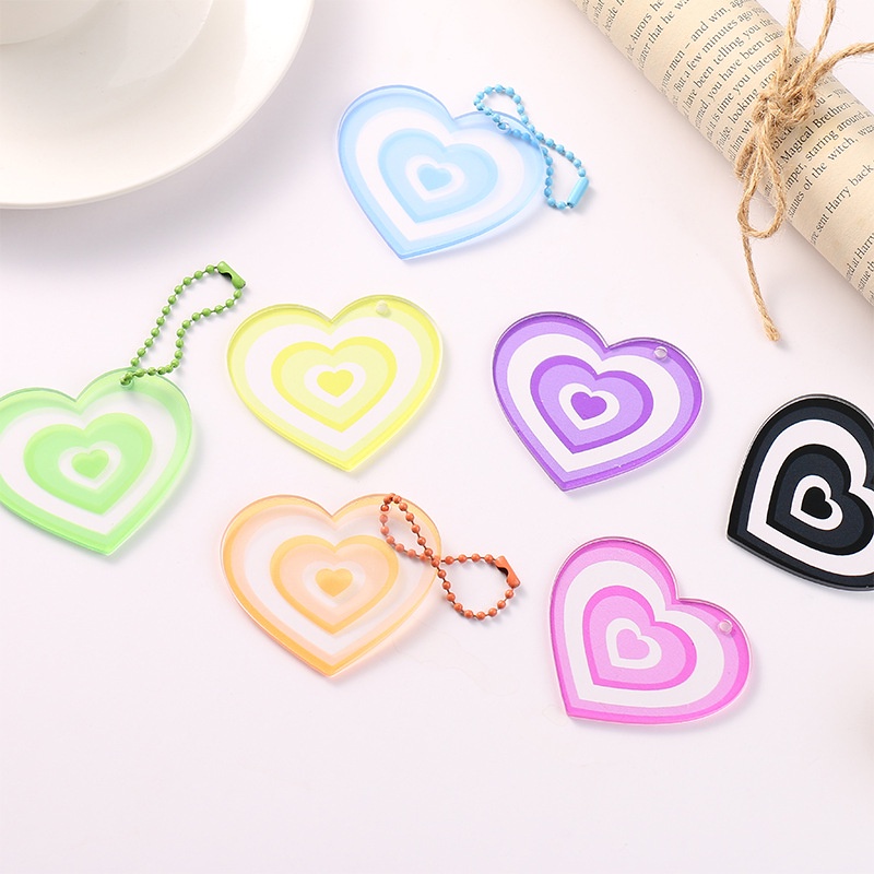 Móc Chìa Khóa Bằng Acrylic Hình Đĩa Halo Màu Gradient Độc Đáo DIY