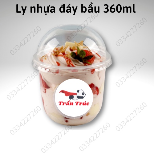 [HÀNG SẴN] Combo 50 ly nhựa đáy bầu 360ml dùng đựng smoothies, trà sữa , nước ép có kèm nắp