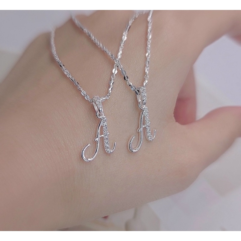 Mặt dây chuyền chữ cái bạc nguyên chất phong cách trẻ trung