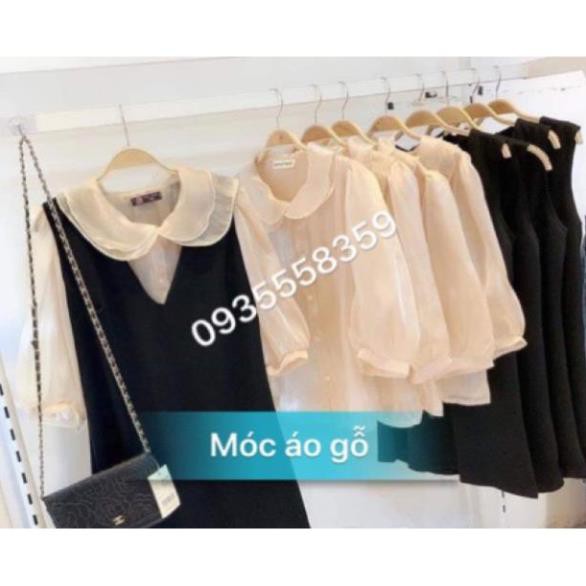 Móc gỗ thái ván ép vai đệm chống trượt- Móc gỗ treo quần áo cao cấp