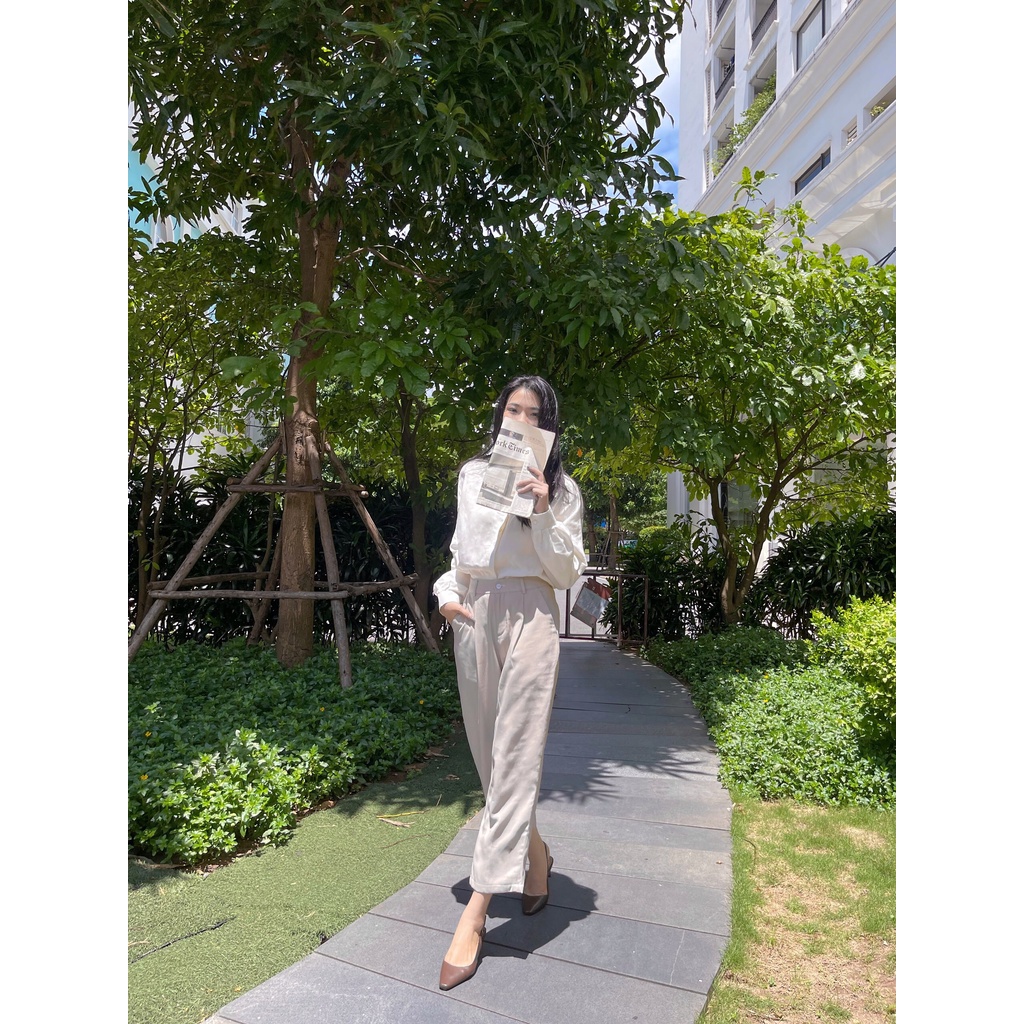 Nosbyn - Quần Nữ Dáng Baggy Xếp Li Trước