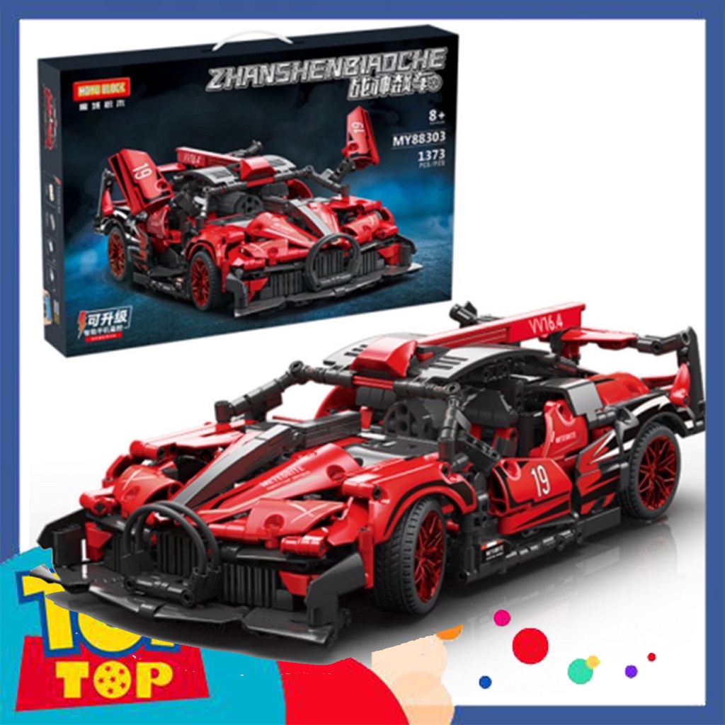 Đồ chơi lắp ráp ô tô ghép Technic siêu xe Bugatti Bolide thể thao xếp hình MOYU MY 88303 với 1373 mảnh