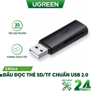 Đầu đọc thẻ SD/TF chuẩn USB 2.0 UGREEN CM264 60721
