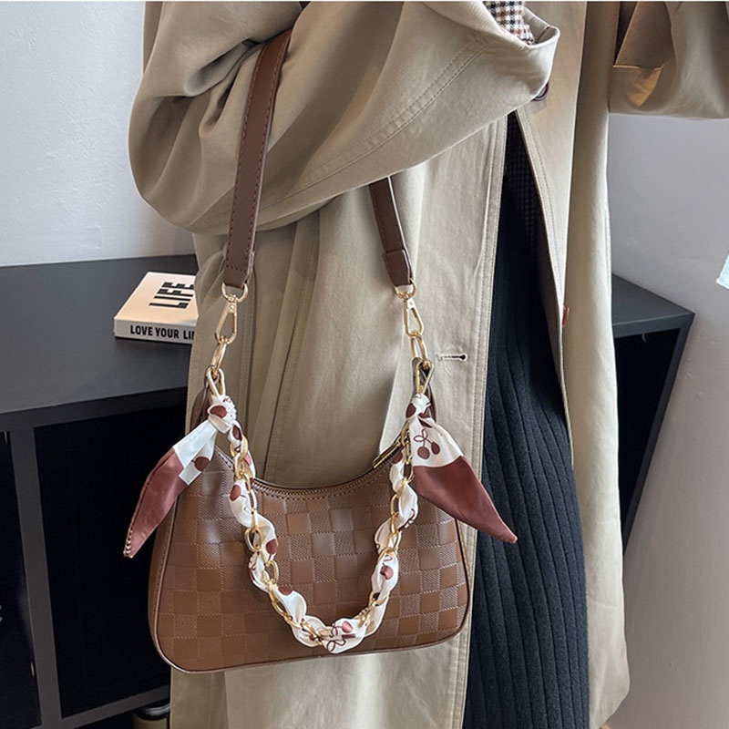 IELGY Túi Đeo Vai / Kẹp Nách Phối Dây Xích Thời Trang Dành Cho Nữ