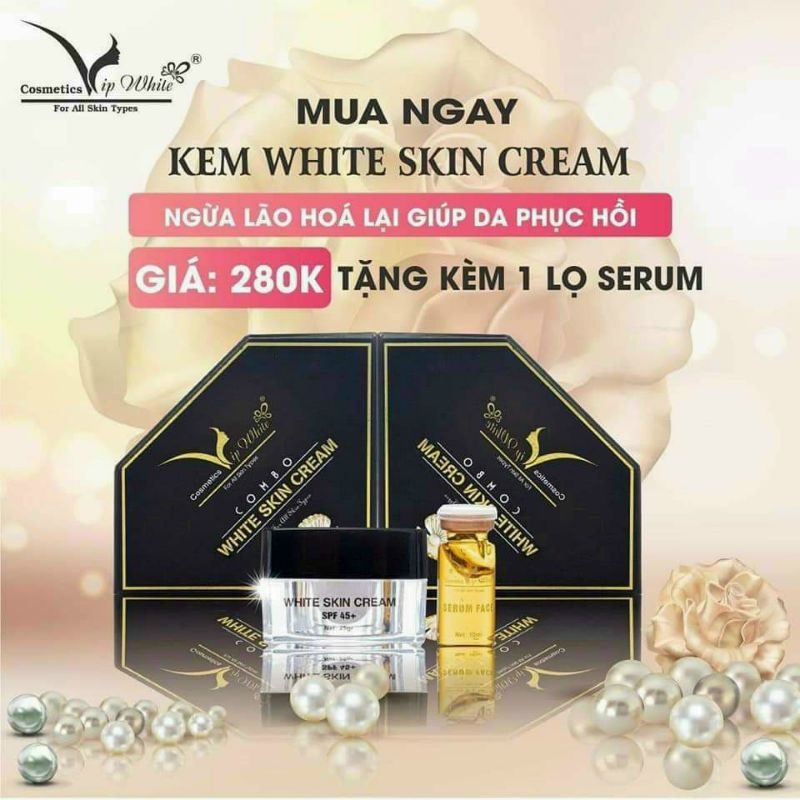 combo kem face Vip white