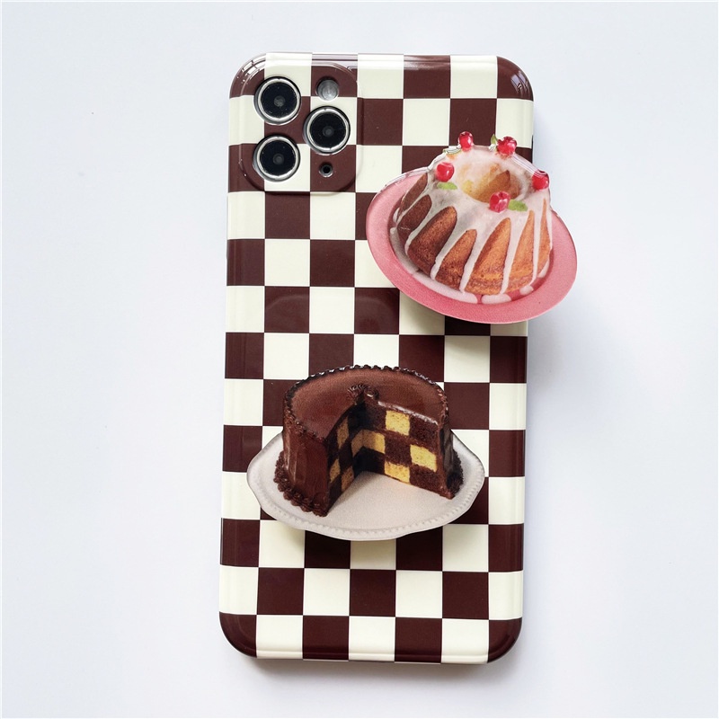Giá đỡ dán ốp điện thoại popsocket mika acrylic P1P5 họa tiết bánh kem