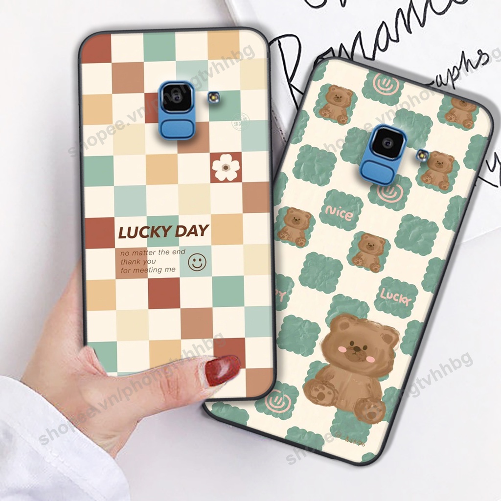 Ốp lưng Samsung J6 2018 / J6 Plus / J6+ in mẫu gấu bo viền , smile mặt cười cực cute đẹp