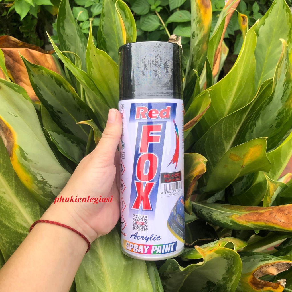 (Sơn được Pô Xe) Sơn Xịt RedFox A212 Đen Mờ có thể dùng sơn cổ Pô hàng Thái Lan