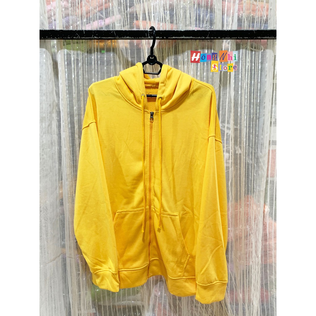 ÁO HOODIE ZIP UNISEX YELLOW - HOOODIE DÂY KÉO DÁNG RỘNG MÀU VÀNG - MM | BigBuy360 - bigbuy360.vn