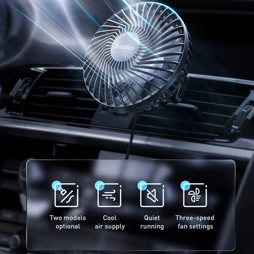 Quạt Kẹp Cửa Gió Điều Hoà Baseus 3 Chế Độ Siêu Mát CXQC-A03  | Totocam