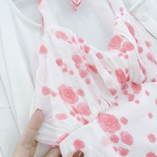ĐẦM HOA HỒNG + CARDIGAN