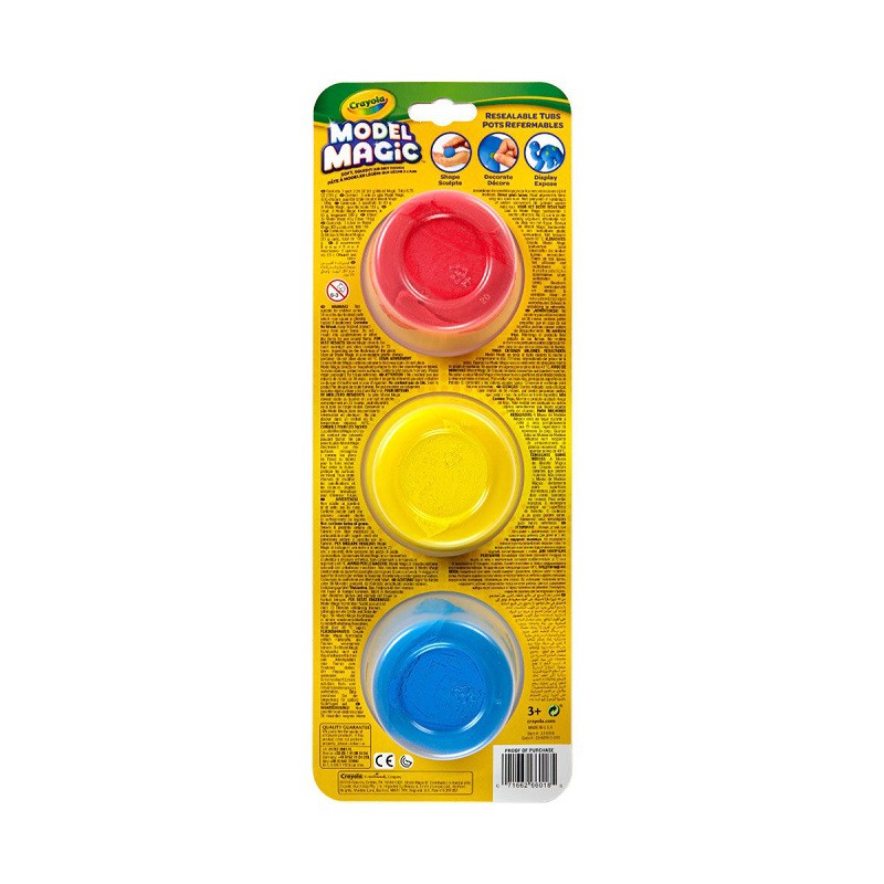 Bộ 3 hũ đất sét Crayola Model Magic (màu cơ bản)