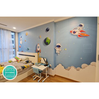 Decal trang trí cho bé 𝐒𝐄𝐓 𝐑𝐨𝐜𝐤𝐞𝐭 𝐟𝐥𝐲𝐢𝐧𝐠 𝐬𝐩𝐚𝐜𝐞