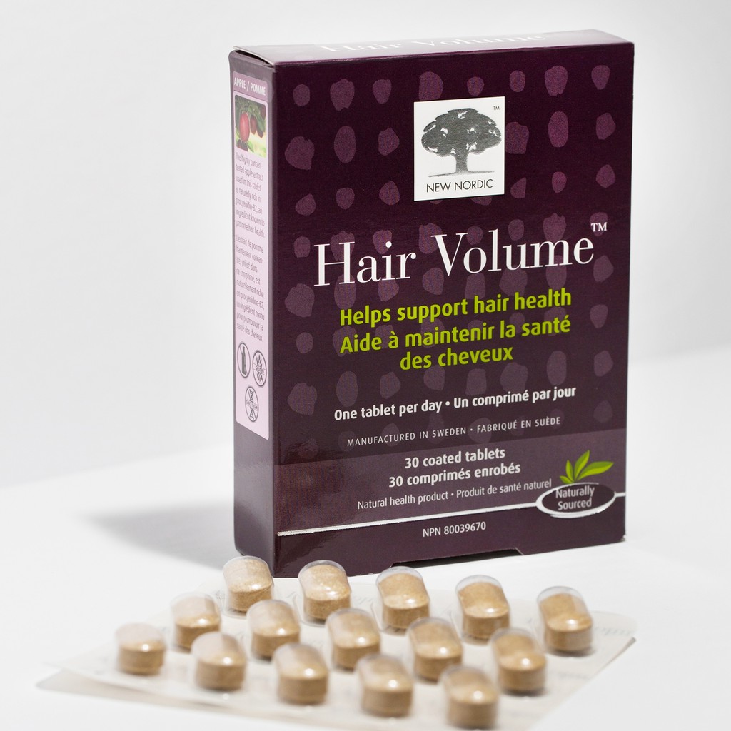 Hair Volume New Nordic chăm sóc tóc chắc khỏe, mọc tóc nhanh, ngăn ngừa rụng tóc, Hộp 30 viên