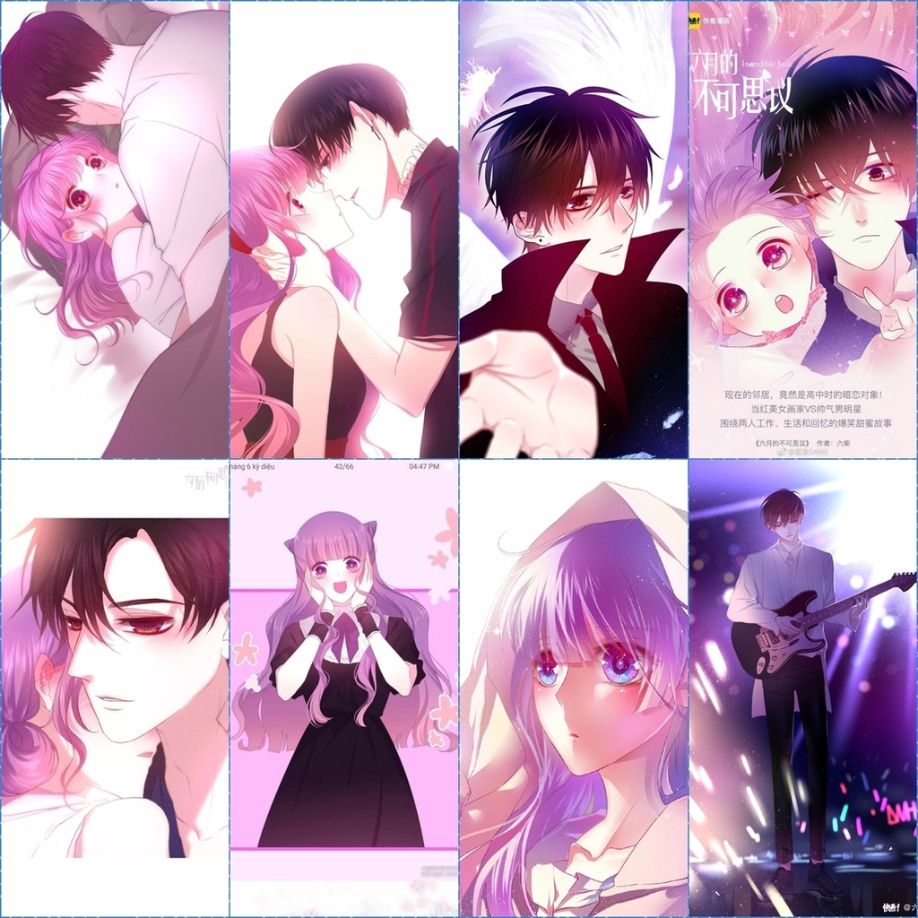 (8 Tấm) Set Poster A4 in hình THÁNG SÁU KÌ DIỆU anime manhwa chibi treo tường xinh xắn