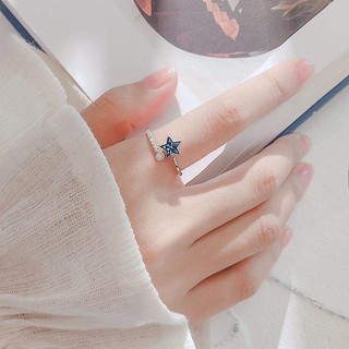 Nhẫn bạc Blue Star Nhẫn bạc Tiệm bạc 21Centimeters