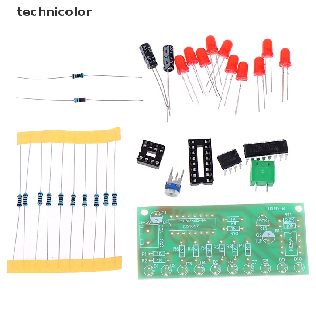 Technicolor Bộ Mô Đun Đèn LED ne555 + Bảng Mạch cd4017 pcb Tự Lắp Ráp