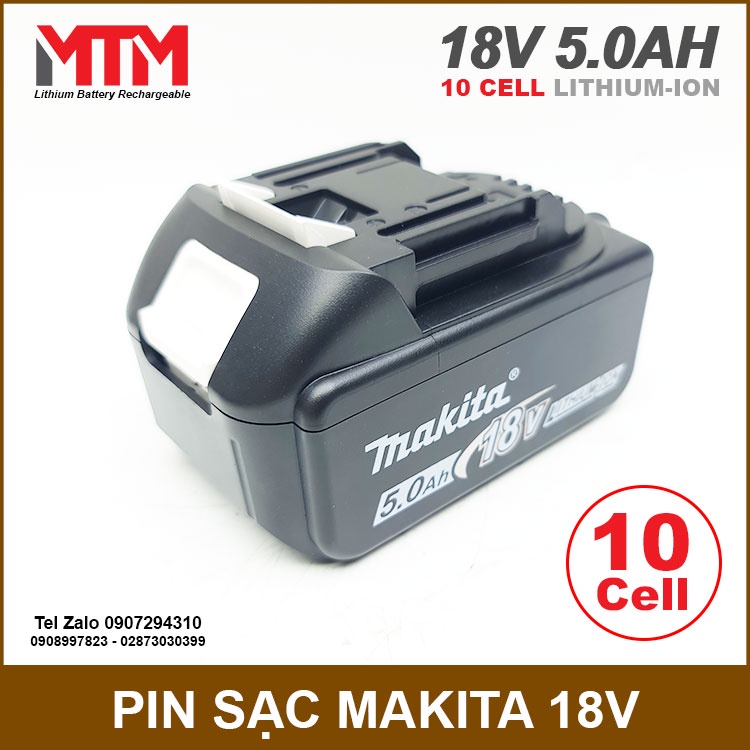 Bộ pin Makita Lithium ion 18V 5.0Ah 10 cell chất lượng