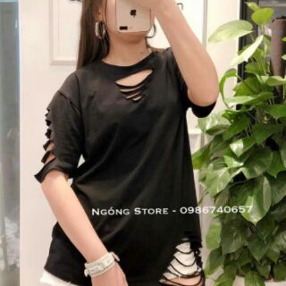 Áo rách ngang nữ